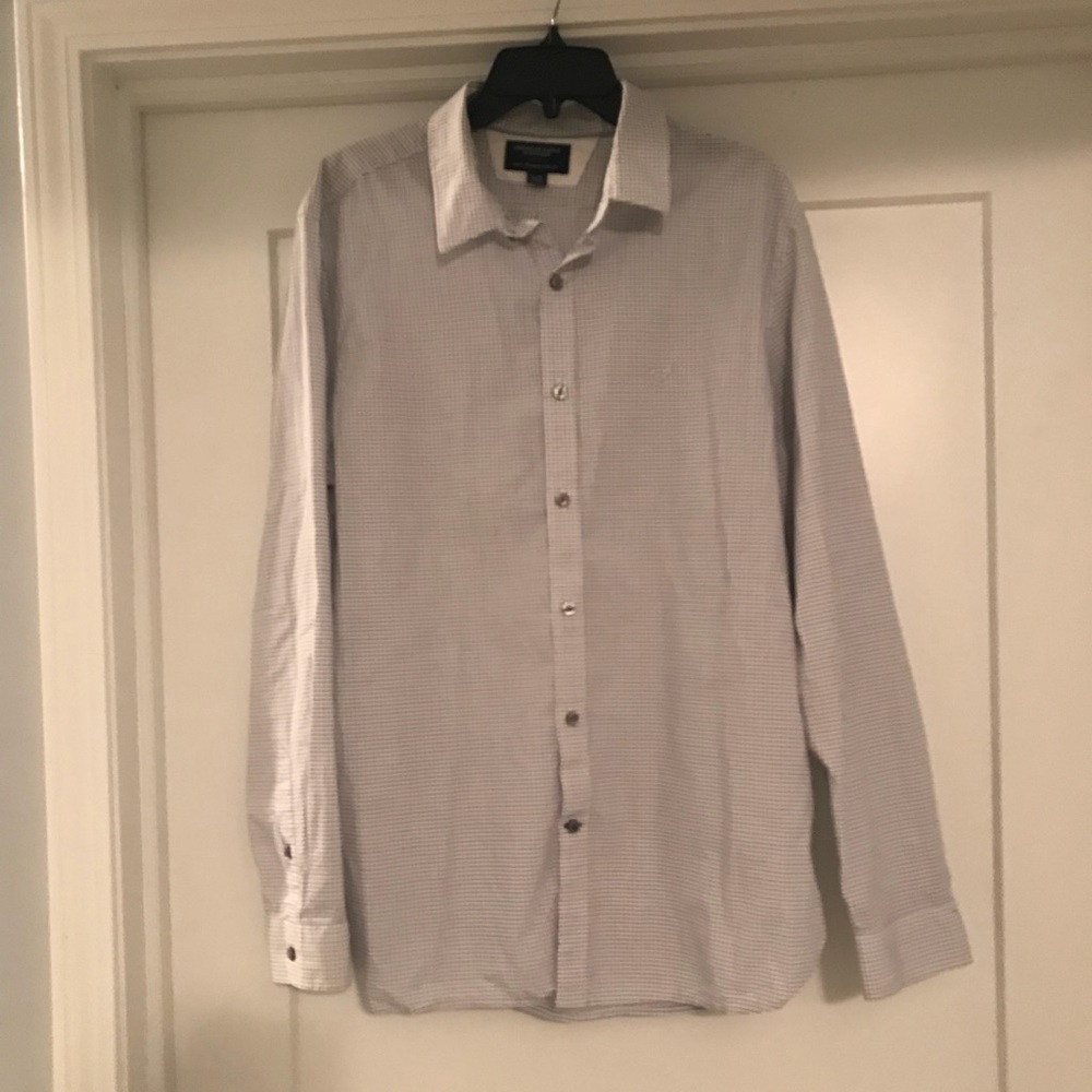 Men’s long sleeve button down shirt.